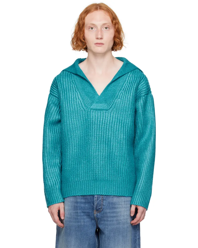 Valentino Garavani Blue V-Neck Sweater 575