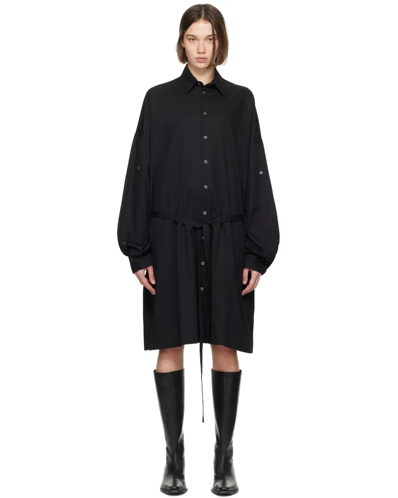 Ann Demeulemeester Black Slouchy Shirt Midi Dress 099