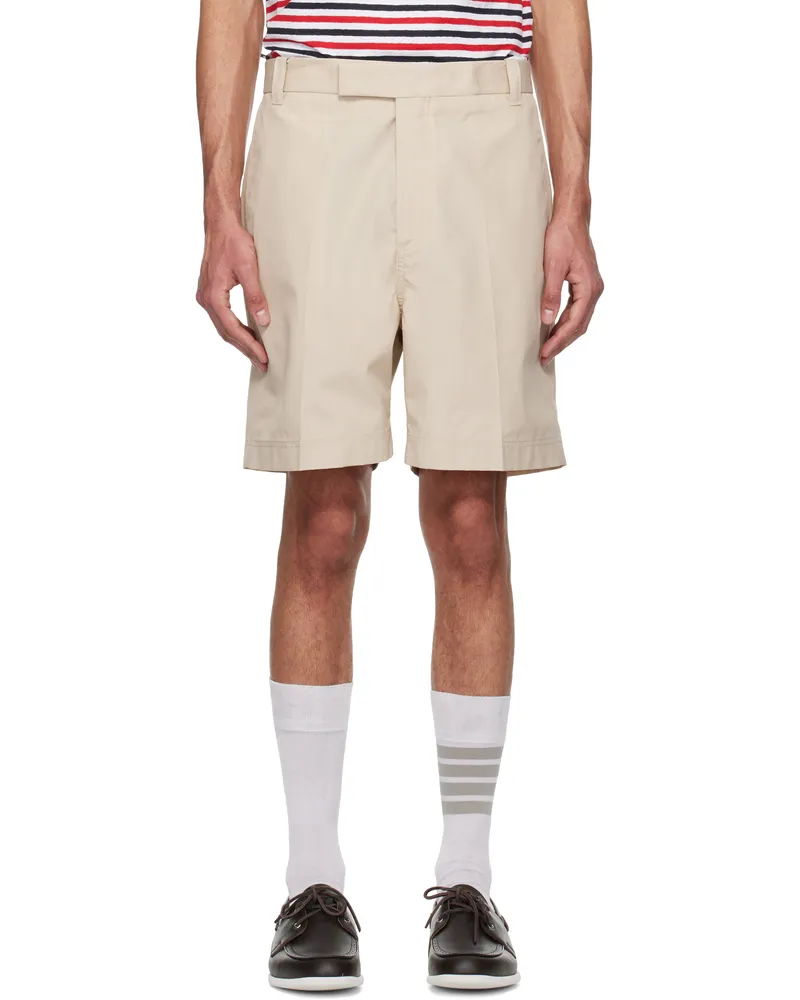 Thom Browne Beige Typewriter Cloth Utility Chino Shorts 250