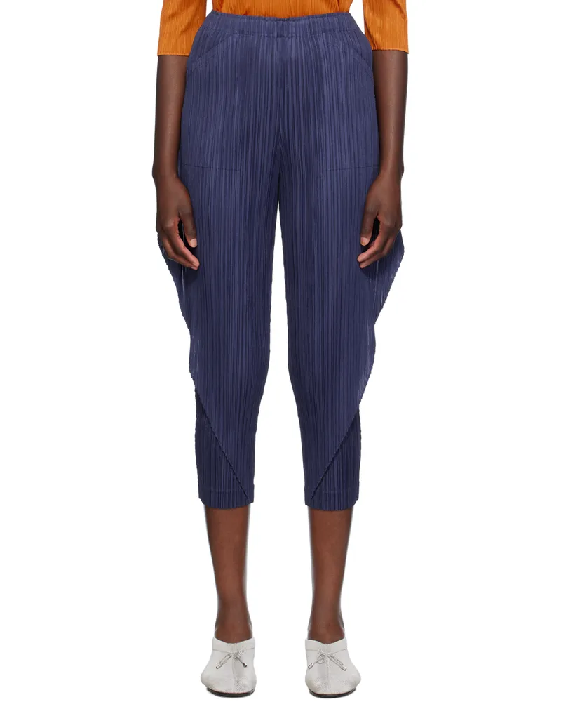 Issey Miyake Navy Thicker Bottoms 1 Trousers 75