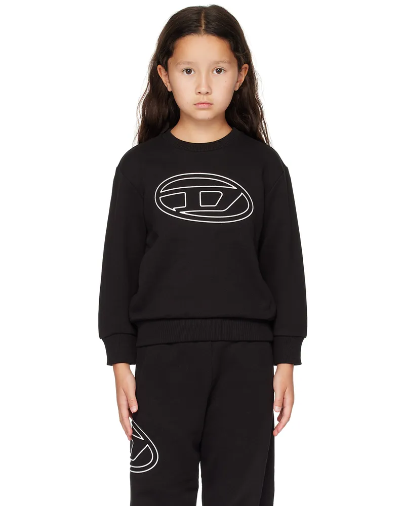 Diesel Kids Black Smartbigoval Over Sweatshirt K900