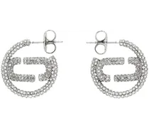 Silver J Marc Small Crystal Hoop Earrings