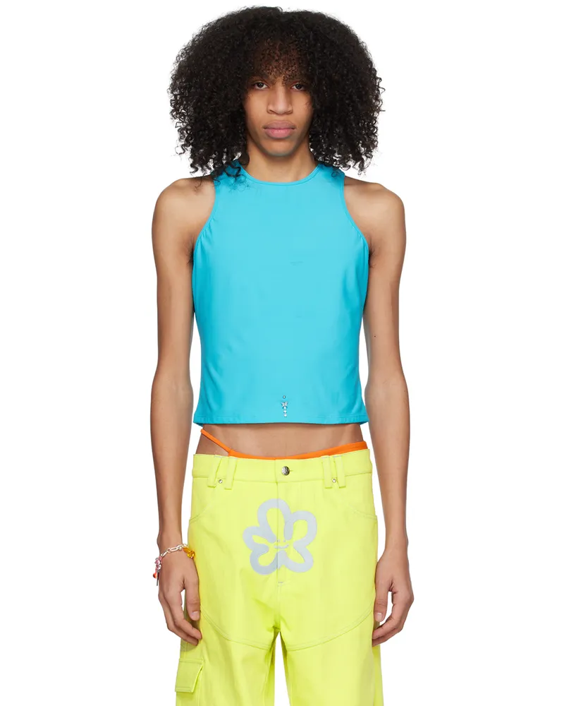 Marshall Columbia Blue Crystal-Cut Tank Top Turquoise