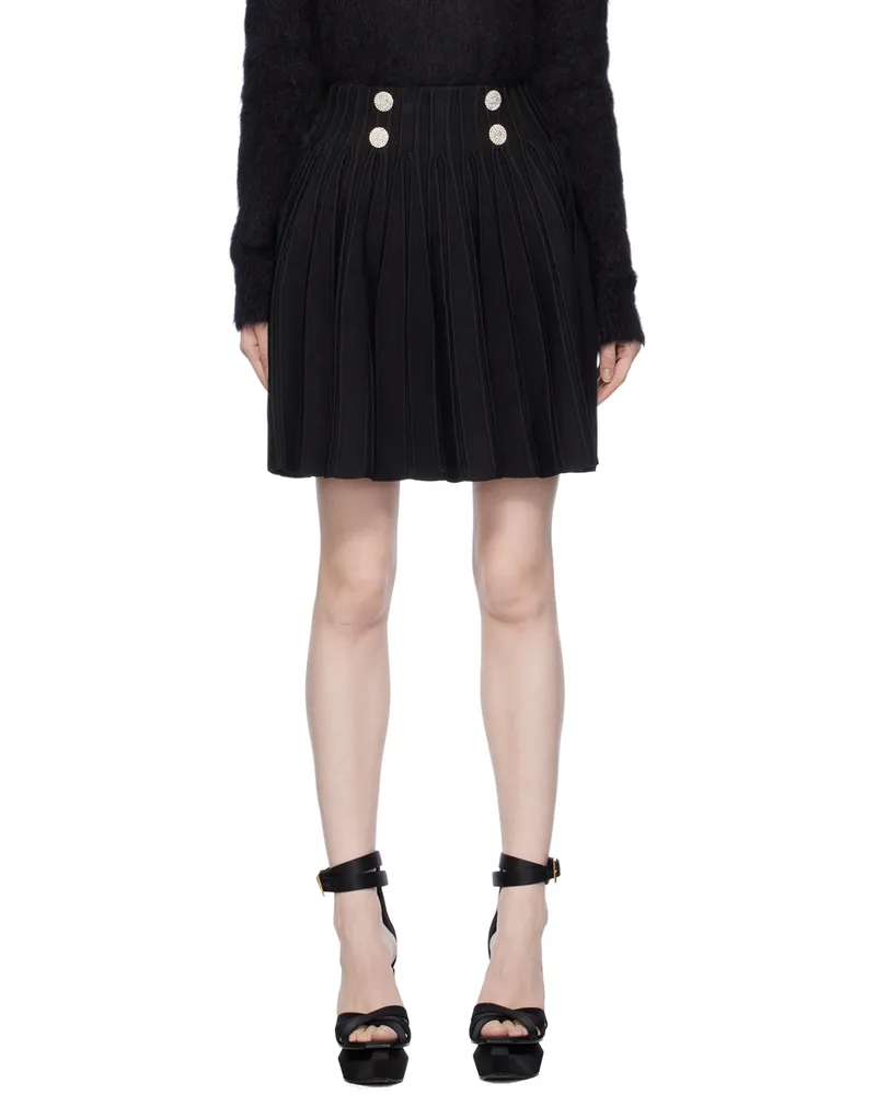 Balmain Black Skater Miniskirt 0pa