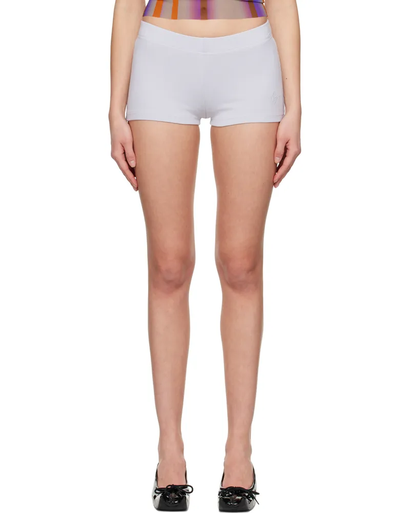 SERAPIS Gray Monogram Shorts Silver