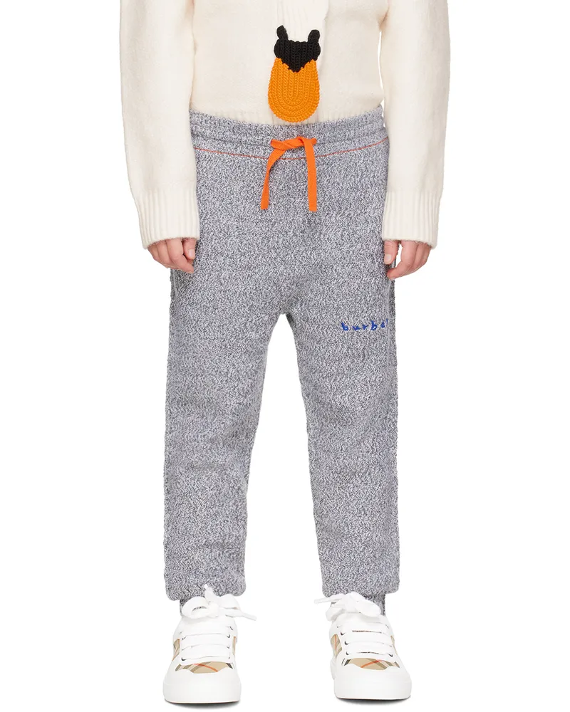 Burberry Kids Gray Wool & Cotton Sweatpants Grey