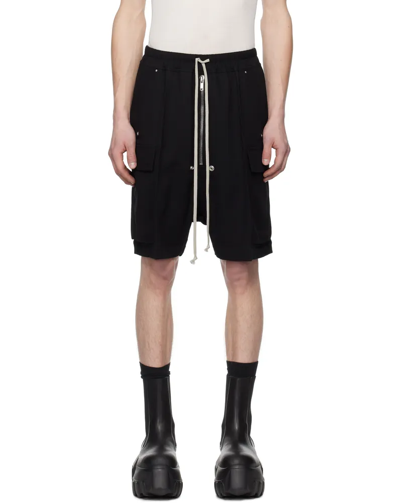 Rick Owens Black Hollywood Cargobela Shorts 09