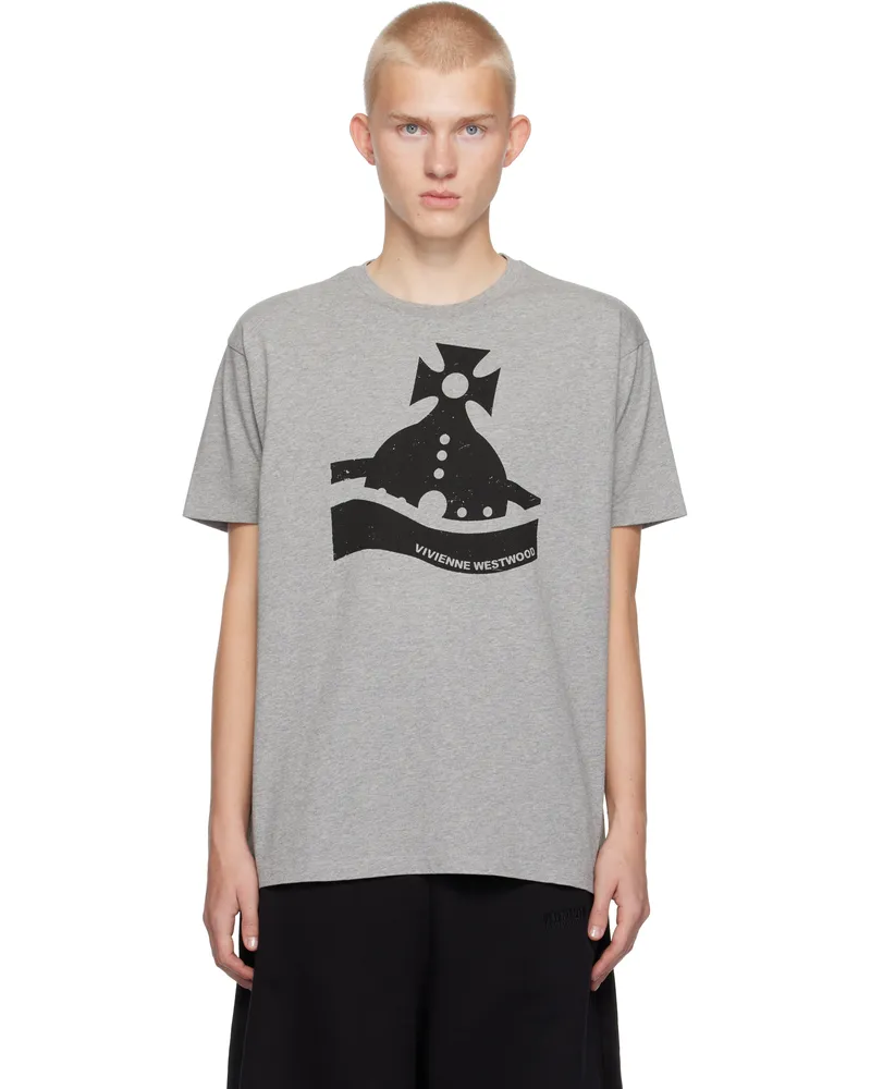 Vivienne Westwood Gray Sunken Orb Classic T-Shirt Aw24-p001