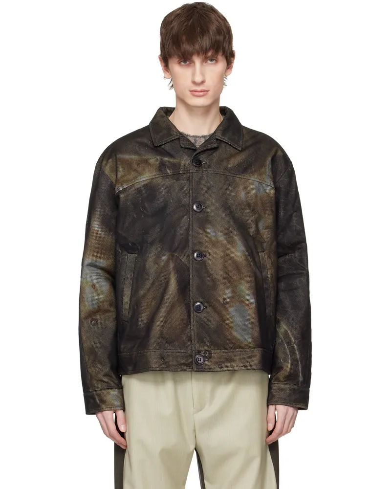 SERAPIS Black & Beige Golden Hour Jacket Print