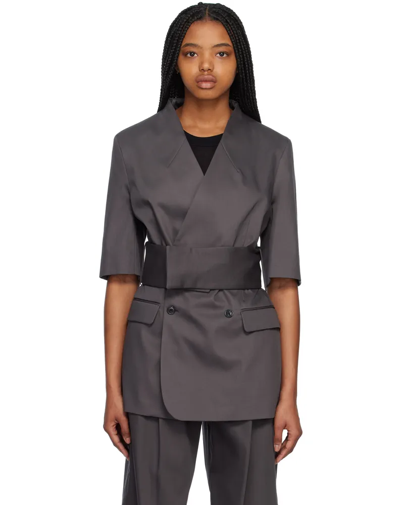 BITE Studios Gray Waist Blazer Forged