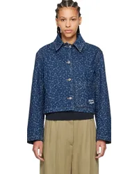 Kitsuné Navy Cropped Denim Jacket Olaser