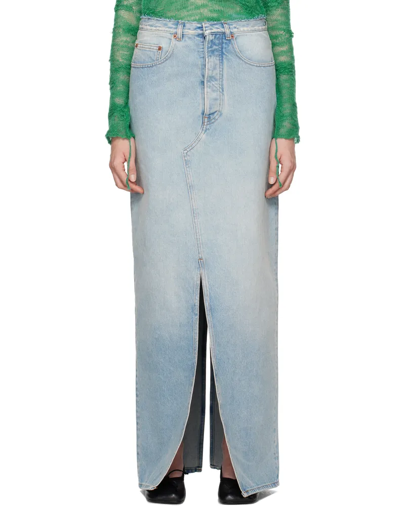 Maison Margiela Blue Slit Denim Maxi Skirt 981