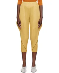 Issey Miyake Yellow Thicker Bottoms 1 Trousers Ocher