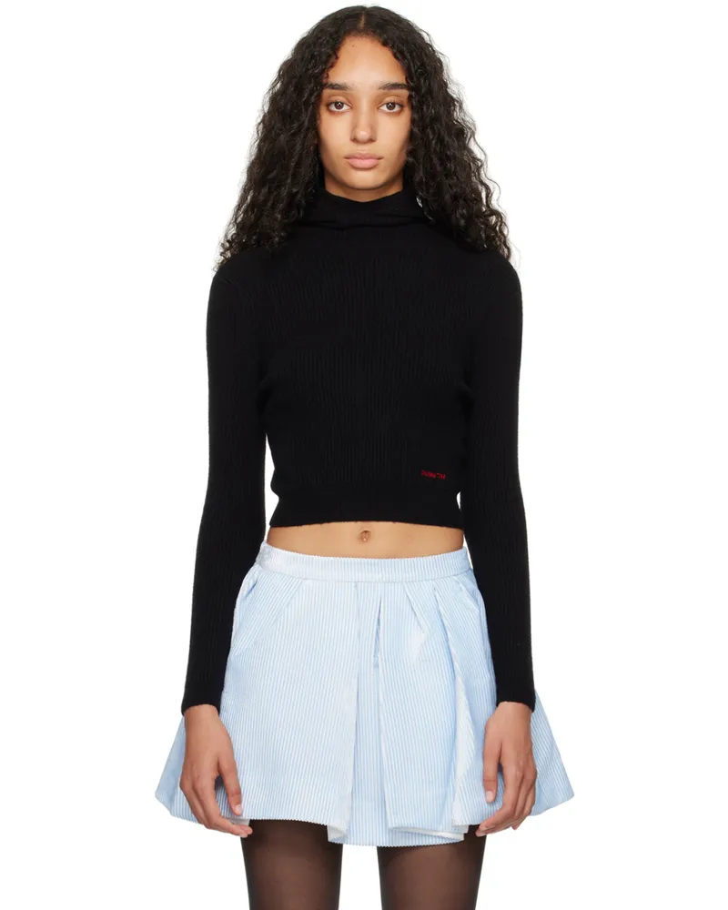 SHUSHU/TONG Black Hooded Knit Hoodie Ba100