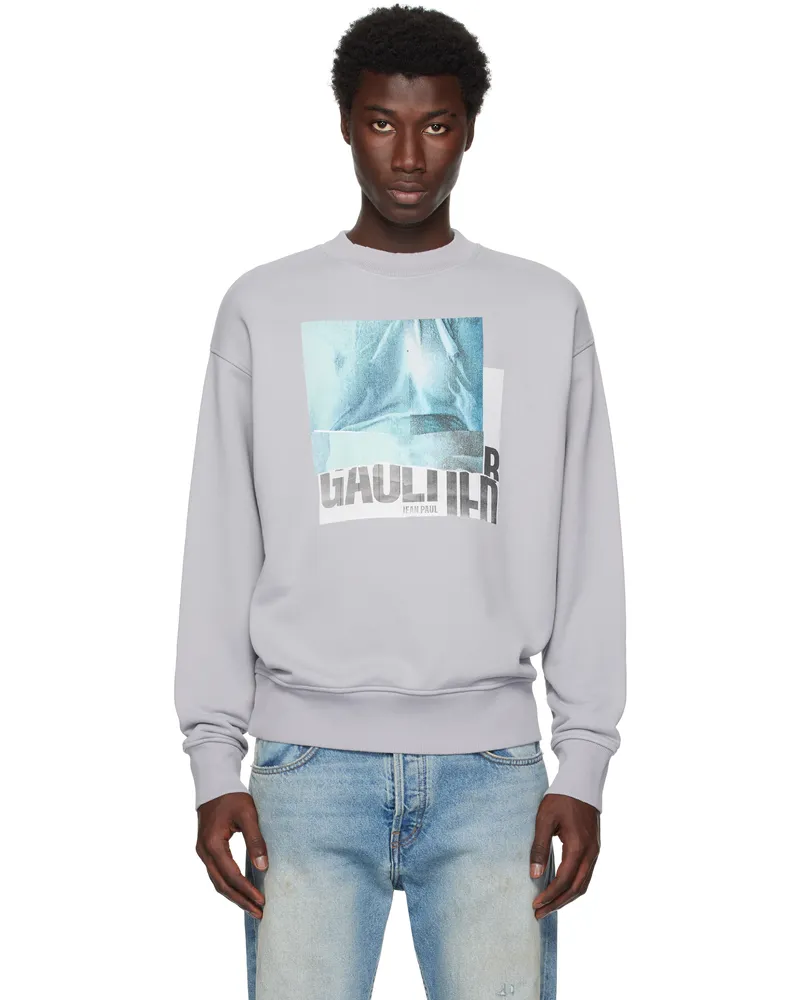 Jean Paul Gaultier Gray Printed Water Sweatshirt 135557-heathergrey