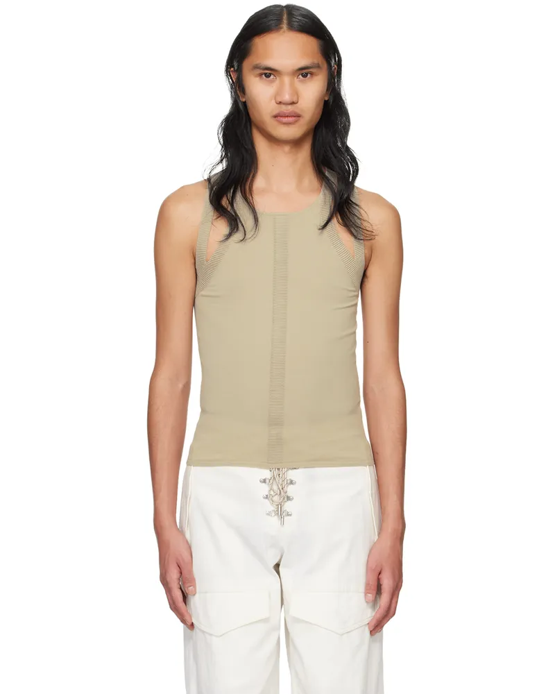 Dion Lee Taupe Sculpt Tank Top Cement