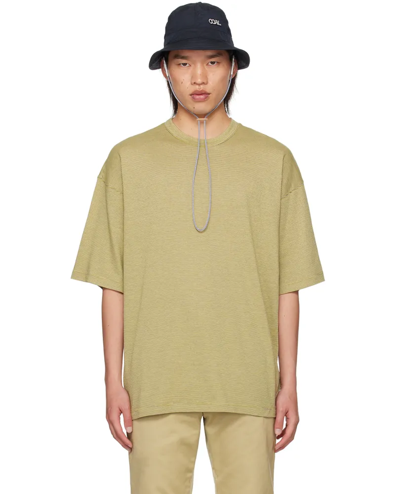 nanamica Yellow Micro Stripe T-Shirt Y