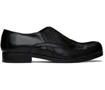 Black Slashed Loafers