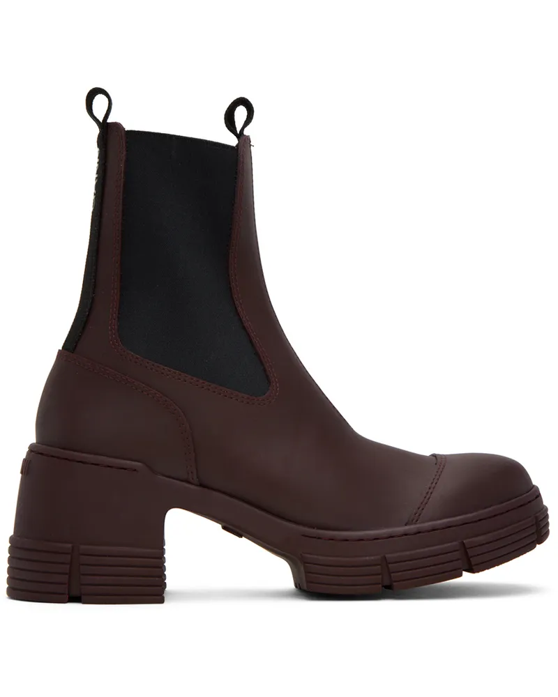 Ganni Burgundy City Boots Burgundy