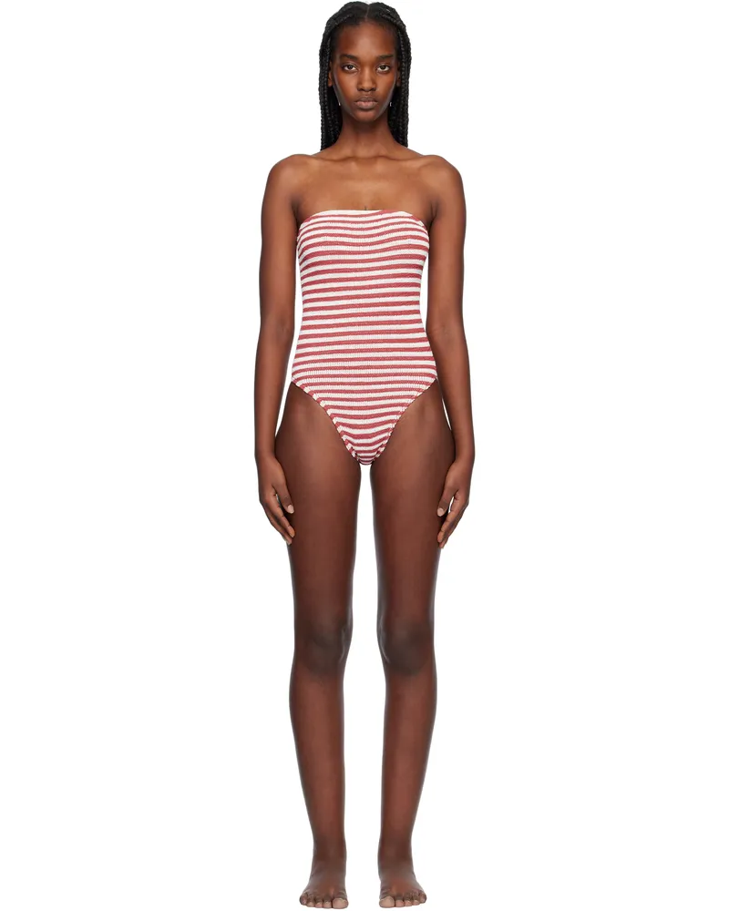 bond-eye Red & White Fane Swimsuit Roobis