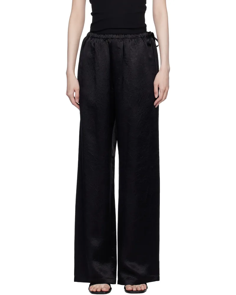 Filippa K Black Casual Crinkle Trousers 1433