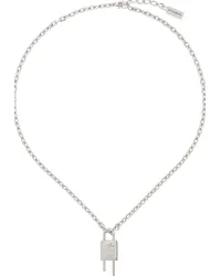 Givenchy Silver Mini Lock Necklace 040-silvery