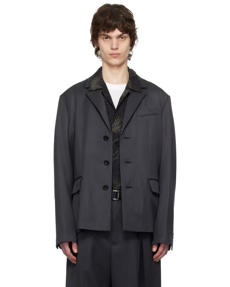 Sacai Gray Doeskin Blazer 001