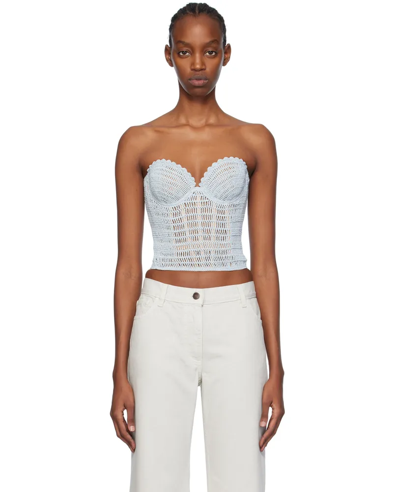 Magda Butrym Blue Scallop Corset Blue