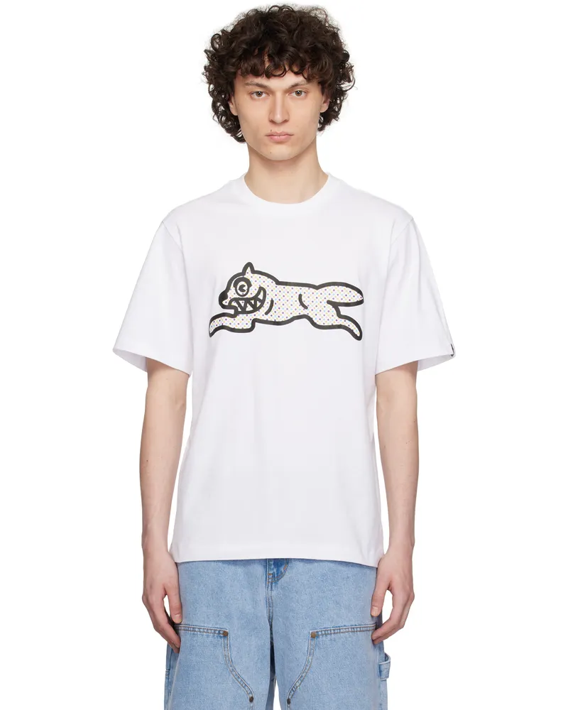 ICECREAM White Polka Dot Running Dog T-shirt White