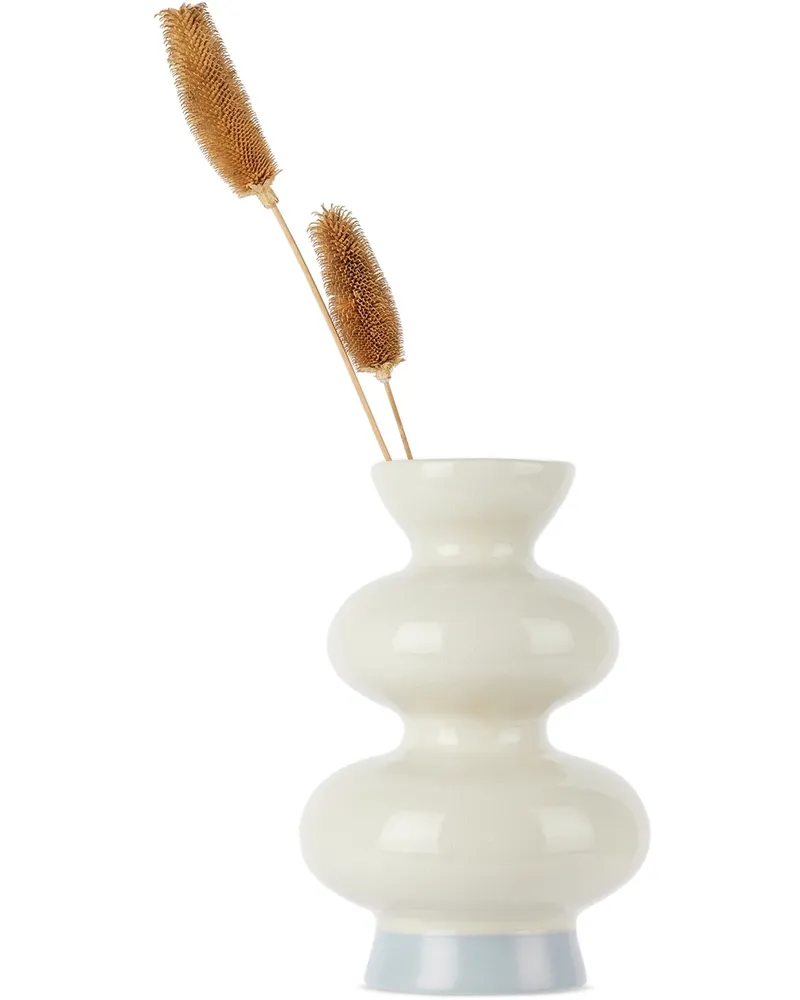 Marloe Marloe Off-White Fractured Gloss Ellery Vase Fractured