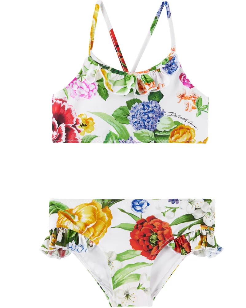 Dolce & Gabbana Kids Multicolor Floral Print Bikini Ha5ku
