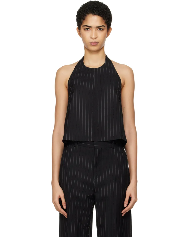 WARDROBE.NYC Black Backless Halter Top Black