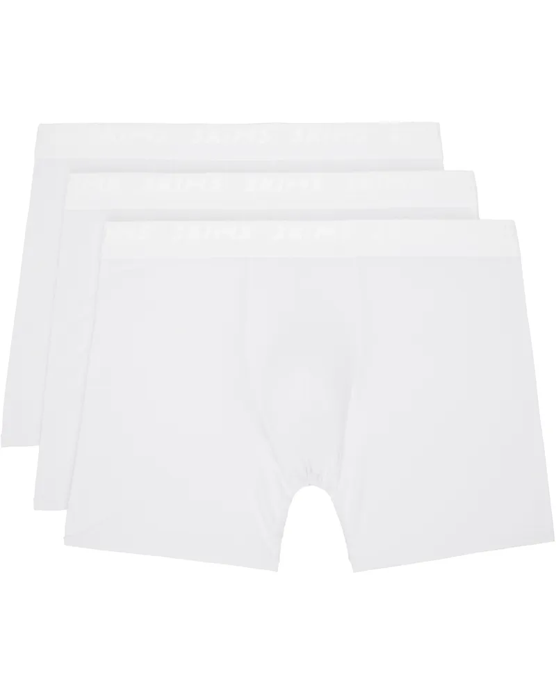SKIMS Three-Pack White SKIMS Stretch 5 Boxer Briefs Chalk