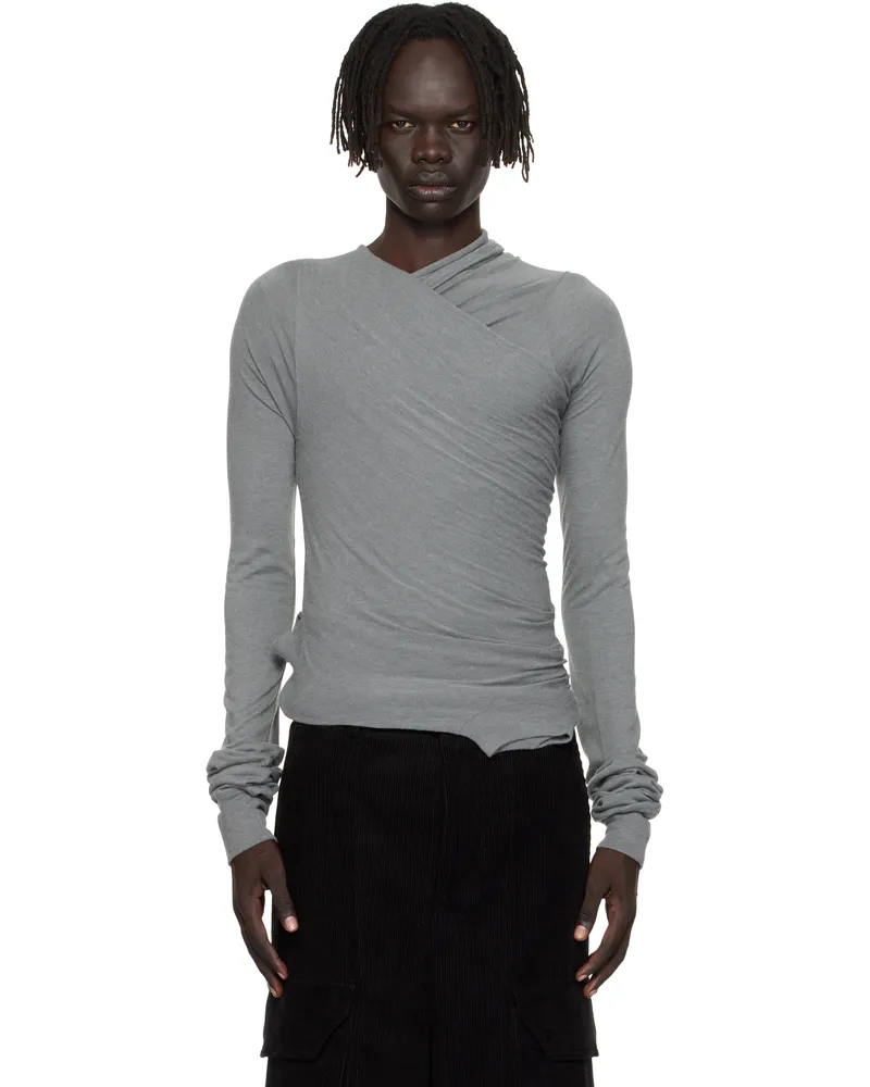 Rick Owens Gray Concordians Hollywood Banana LS T-shirt 06