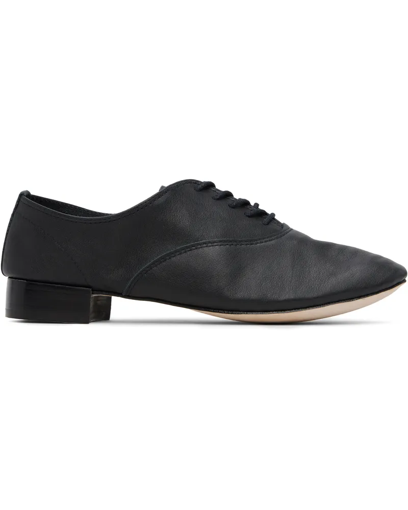 Repetto Black Zizi Calf Leather Oxfords Noir
