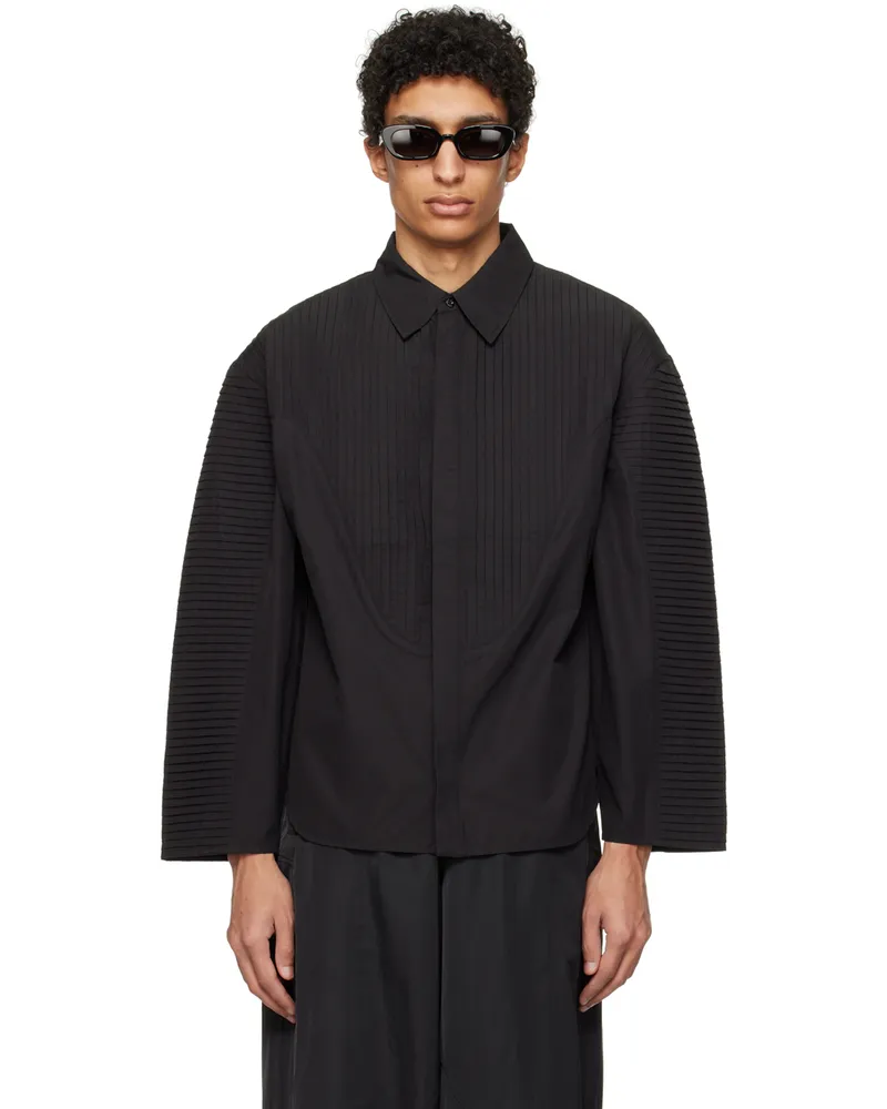 Han Kjøbenhavn Black Pleated Shirt Black