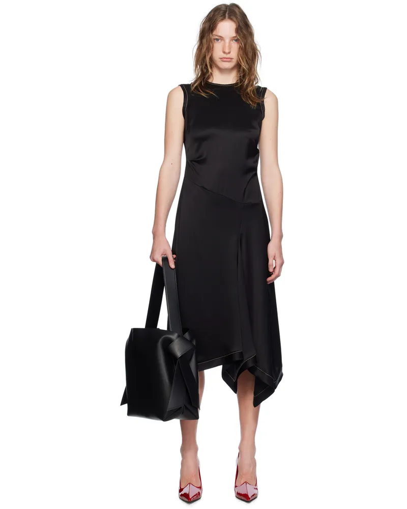 Acne Studios Black Raw Edge Midi Dress Black