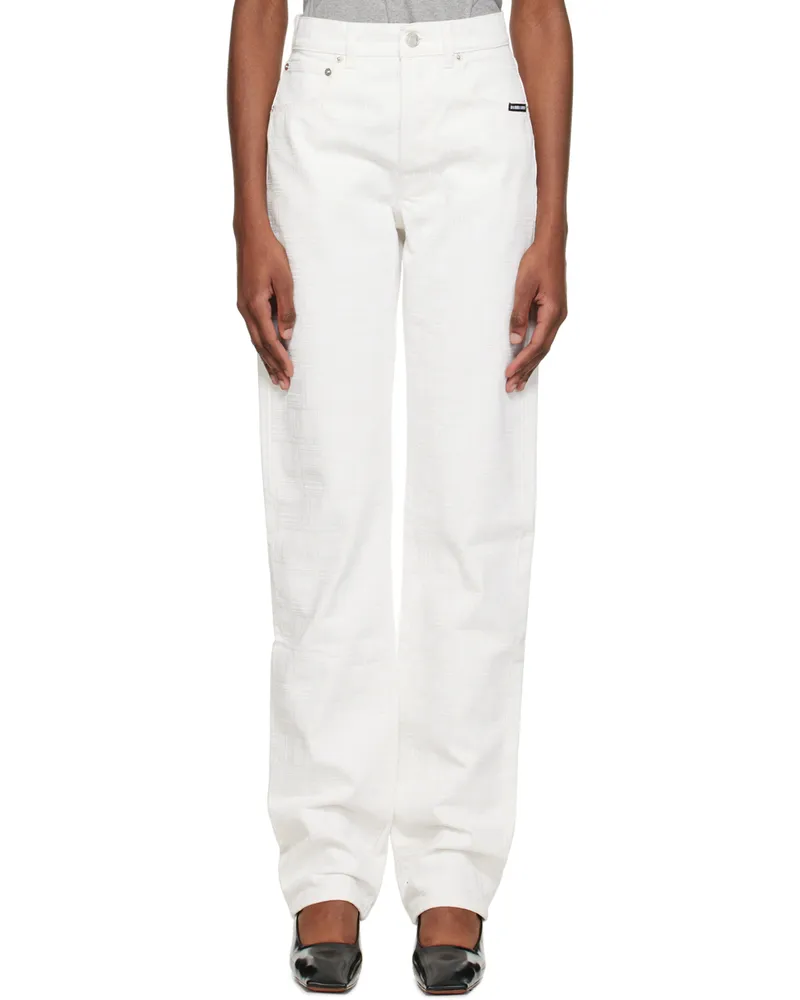 VTMNTS White Barcode Monogram Jeans White