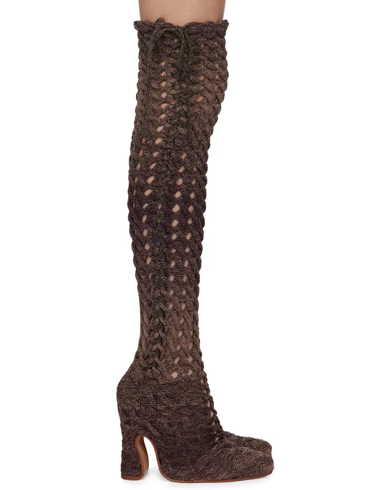 Isa Boulder SSENSE Exclusive Purple Spiralcable Tall Boots Yamsoil