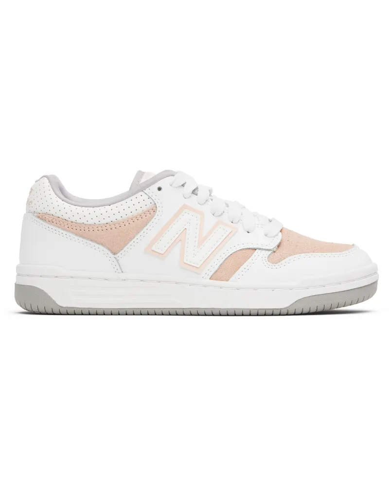 New Balance Big Kids White & Pink 480 Sneakers White