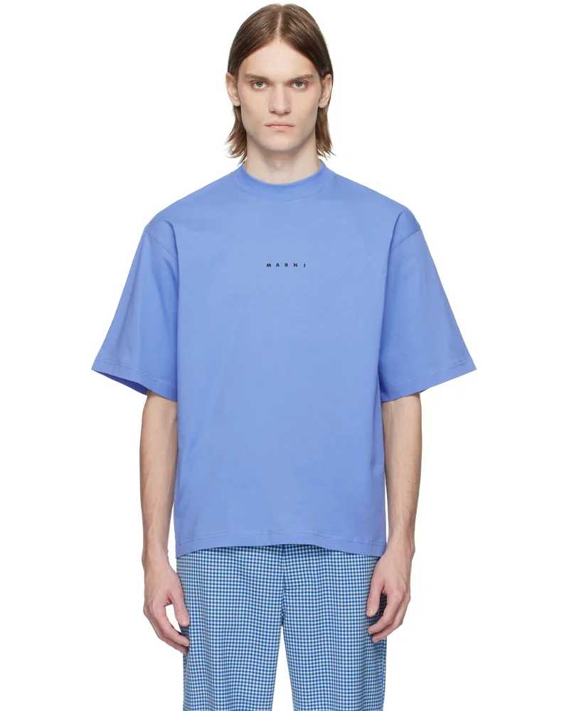 Marni Blue Mini Logo 'Marni' T-shirt Lob26