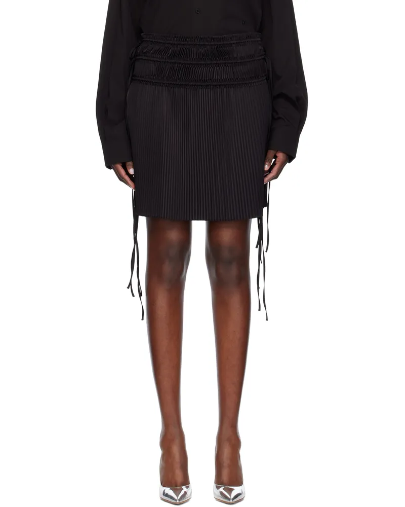 Helmut Lang Black Pleated Miniskirt Black