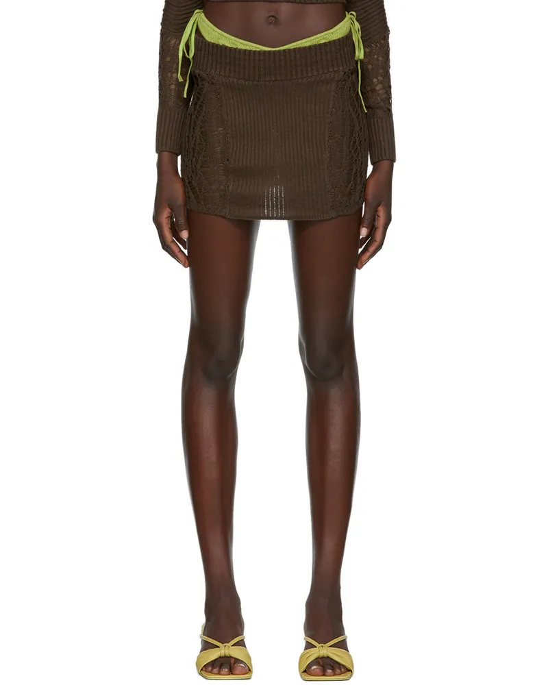 GUIZIO SSENSE Exclusive Brown Miniskirt Brown