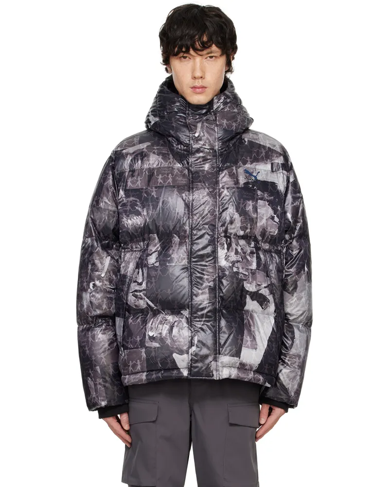 KidSuper Black PUMA Edition MMQ AOP Puffer Down Jacket Puma