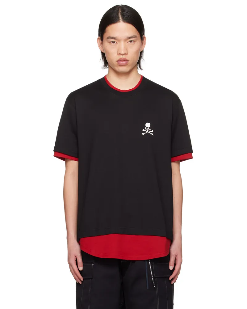 Mastermind Japan Black & Red Layered T-Shirt Black