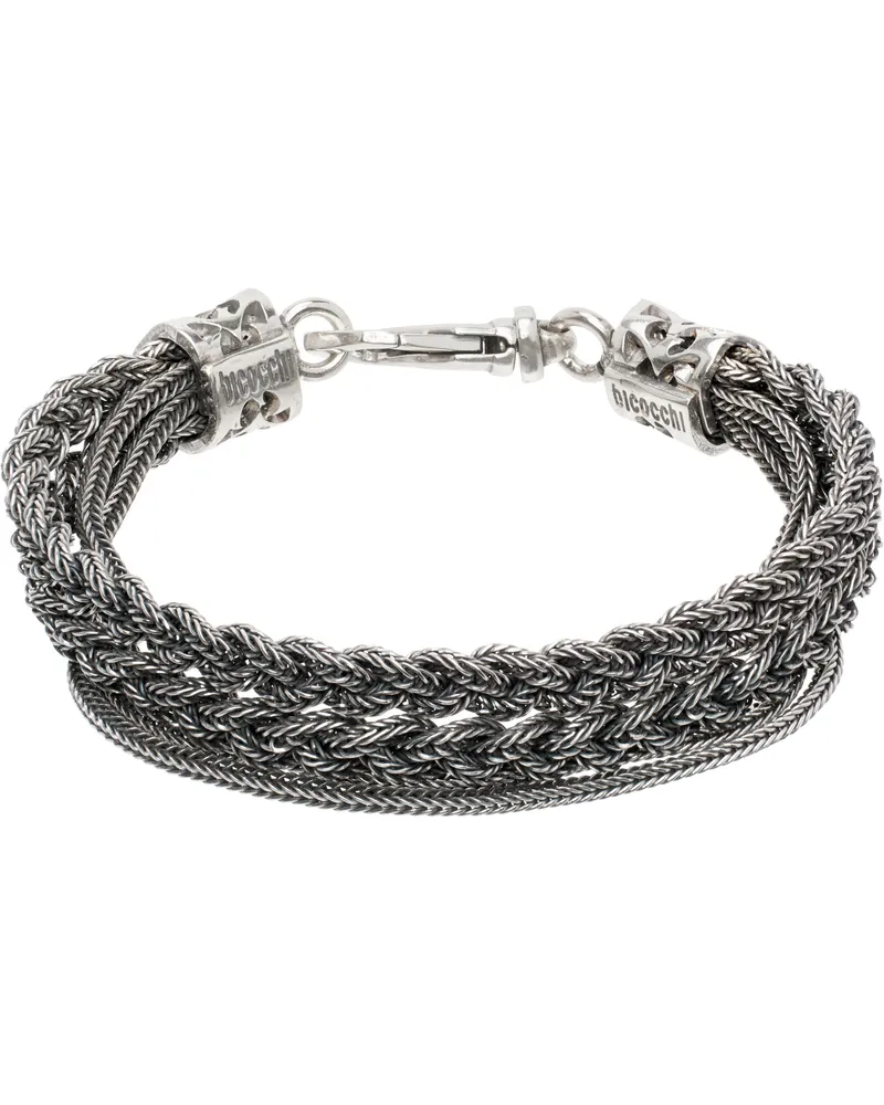 Emanuele Bicocchi Silver Double Braided Bracelet Silver