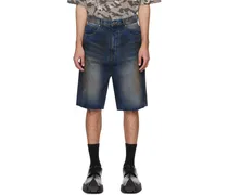 Navy Faded Denim Shorts