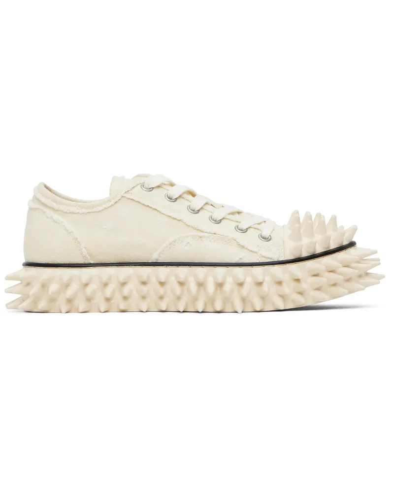 Doublet Off-White Spiky Canvas Sneakers Ivory