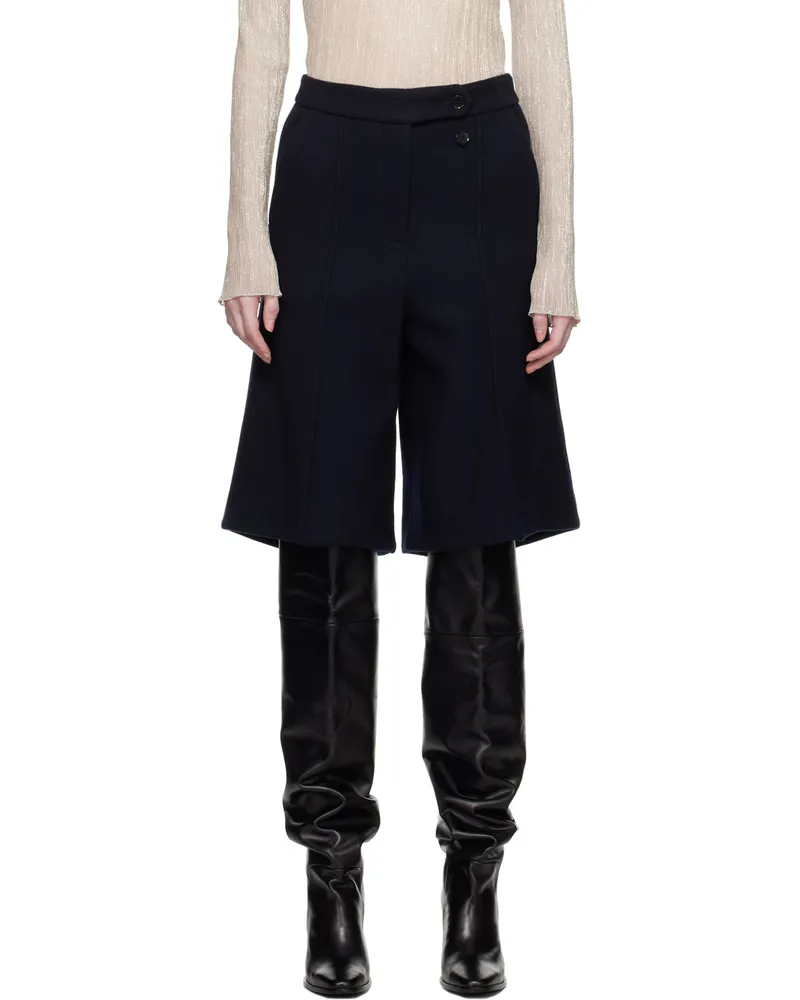 RECTO Navy Structured Shorts Navy