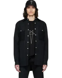 DRKSHDW by Rick Owens Black Press-Stud Denim Shirt Black